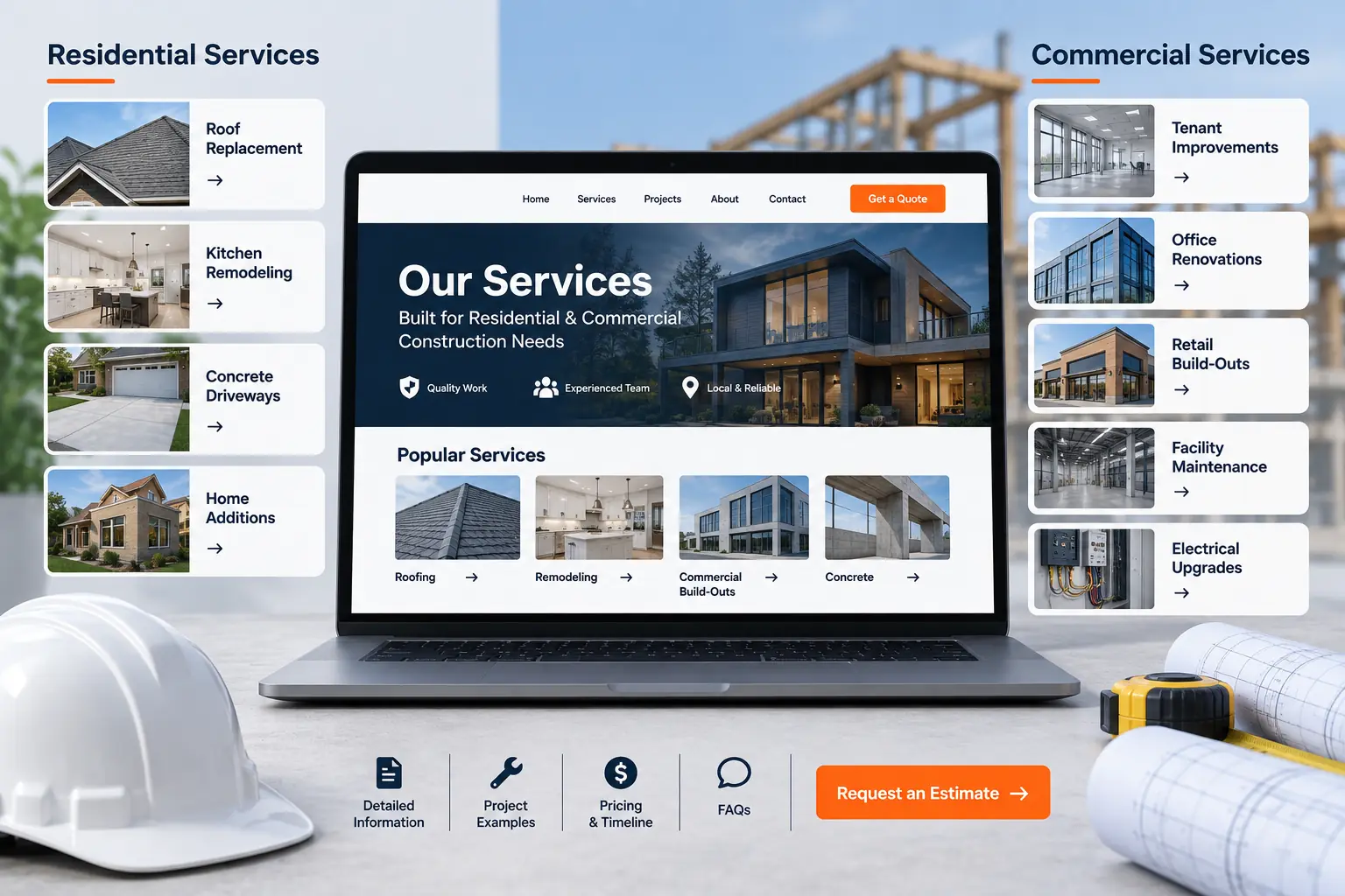 construction service pages buying intent