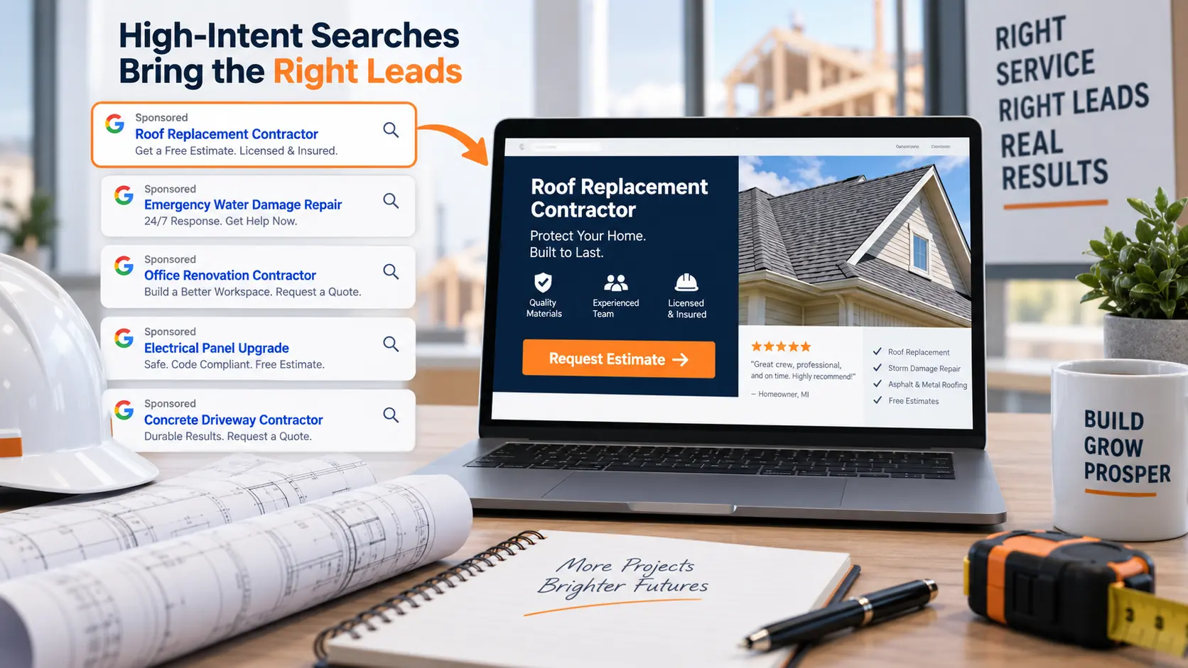 high intent paid search construction