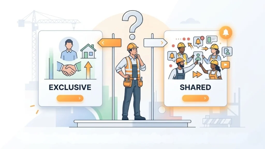 exclusive construction leads or shared leads which is better