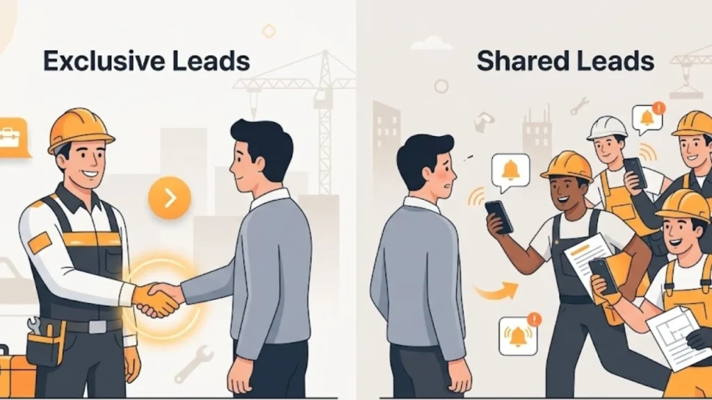 exclusive construction leads vs shared leads quick difference